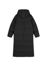 Elegante Damen Daunenjacke mit Kapuze und Gummizug in Schwarz