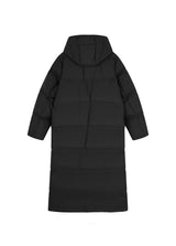 Elegante Damen Daunenmantel mit Kapuze und Gummizug in Schwarz JNBY