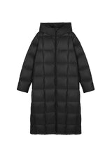 Damen klassischer Daunenmantel mit Taschen, Kapuze und Kachel Steppung