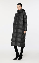 Damen klassischer Daunenmantel mit Taschen, Kapuze und Kachel Steppung JNBY