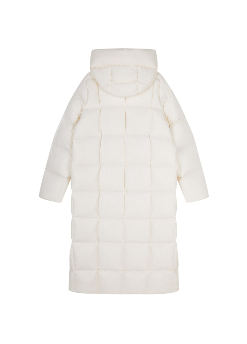 Damen klassischer Daunenmantel mit Taschen, Kapuze und Kachel Steppung