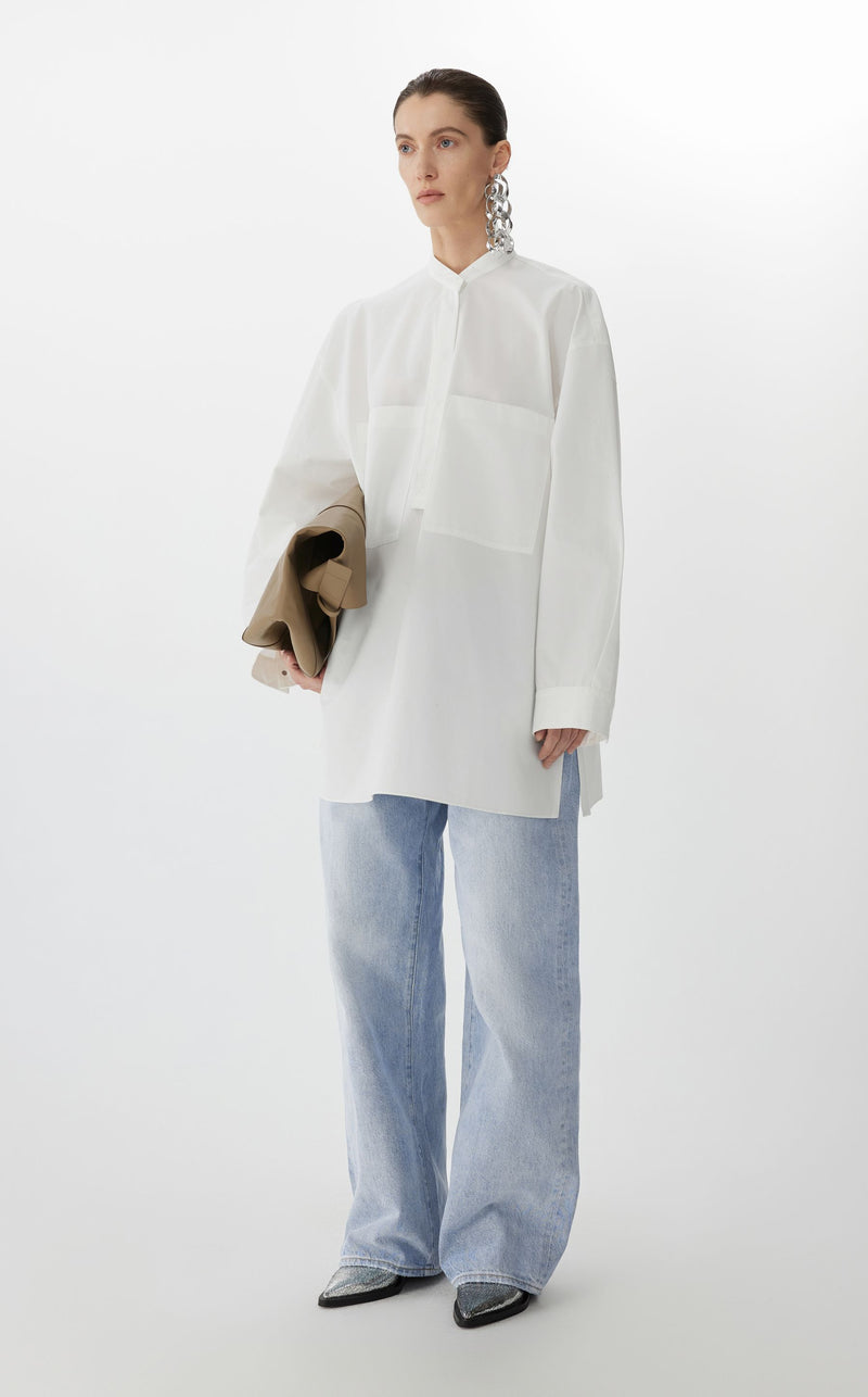 JNBY Bluse mit Mandarin-Kragen WHITE