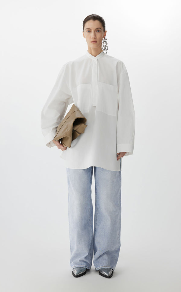 JNBY Bluse mit Mandarin-Kragen WHITE
