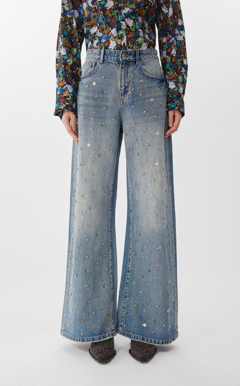 JNBY Statement-Jeans mit Pailletten und Steinchen GREY