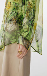 JNBY transparente Seiden-Blusen im Watercolor-Style YELLOW MIXED