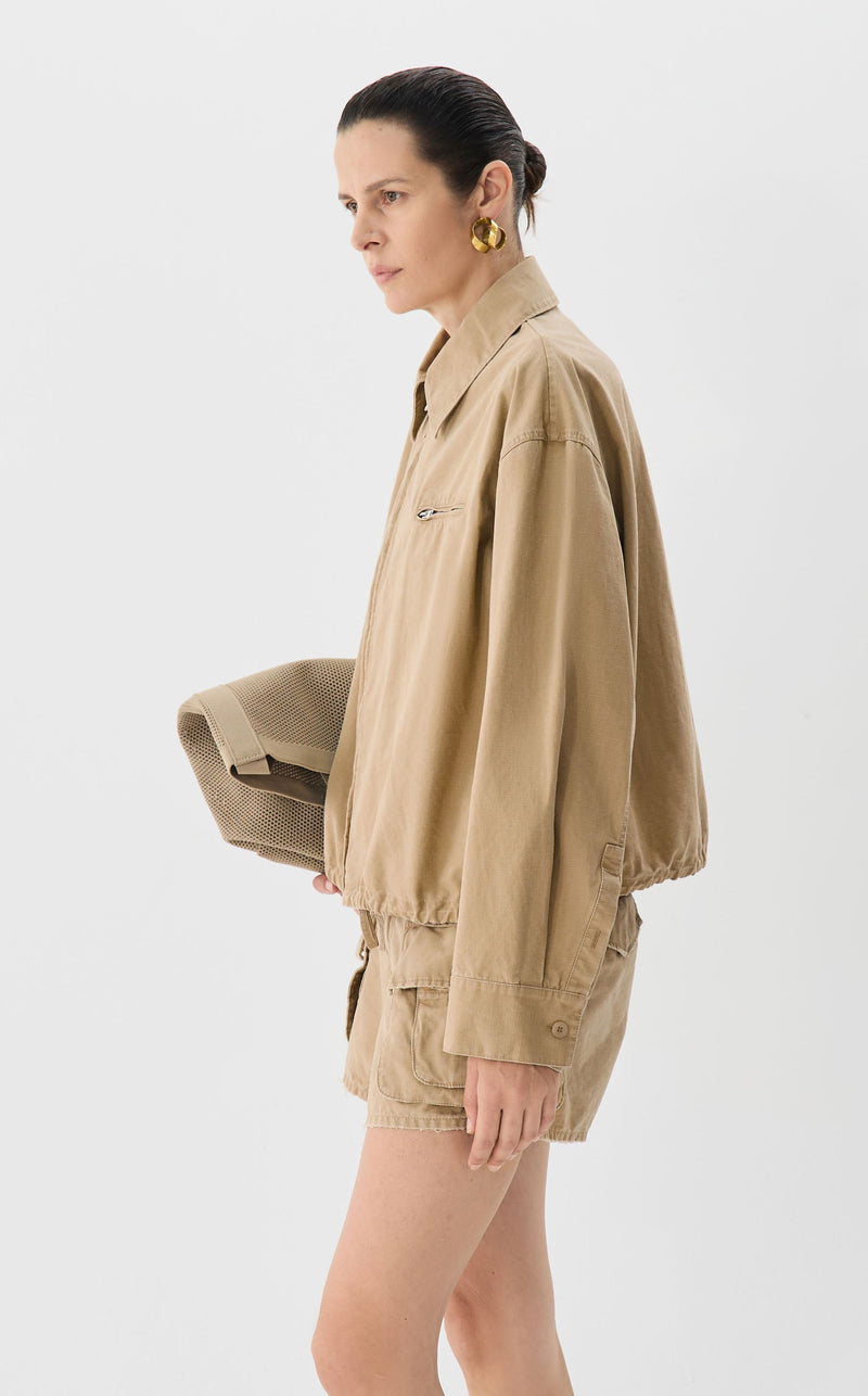 JNBY Oversized Jacke mit Zweiwege-Reißverschluss LIGHT BROWN