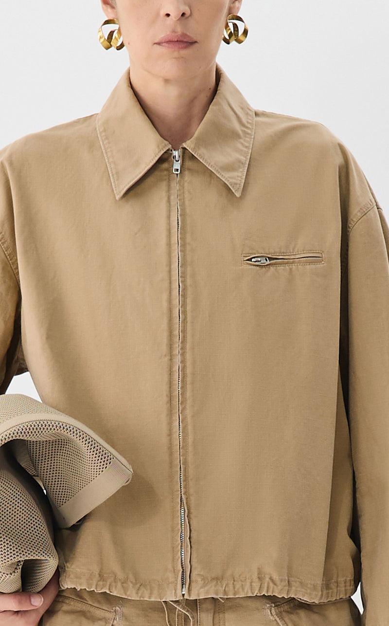 JNBY Oversized Jacke mit Zweiwege-Reißverschluss LIGHT BROWN