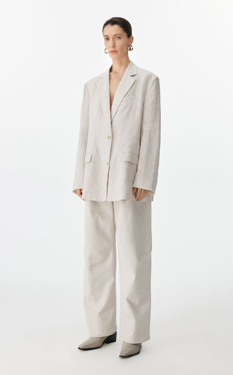 JNBY Leinen-Blazer mit 2 Knöpfen WHITE