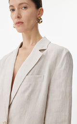 JNBY Leinen-Blazer mit 2 Knöpfen WHITE