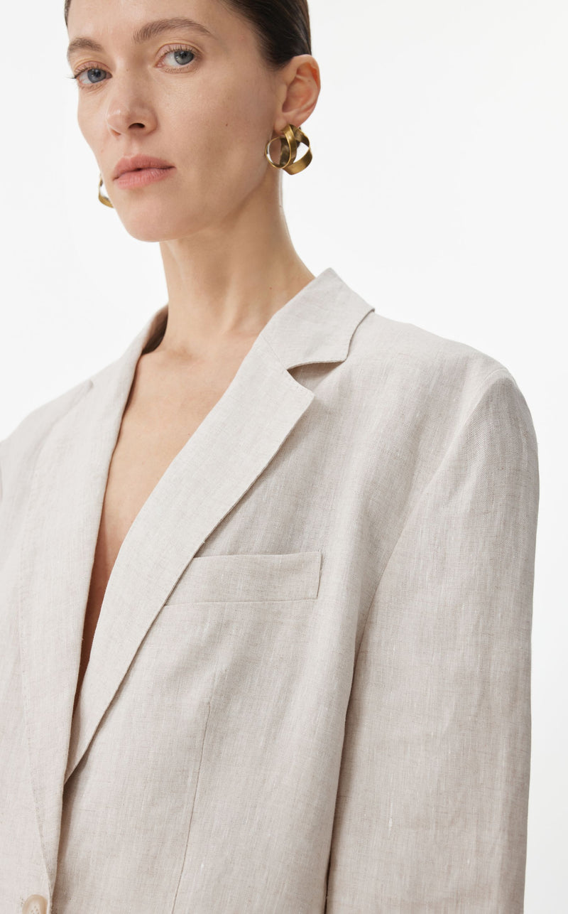 JNBY Leinen-Blazer mit 2 Knöpfen WHITE