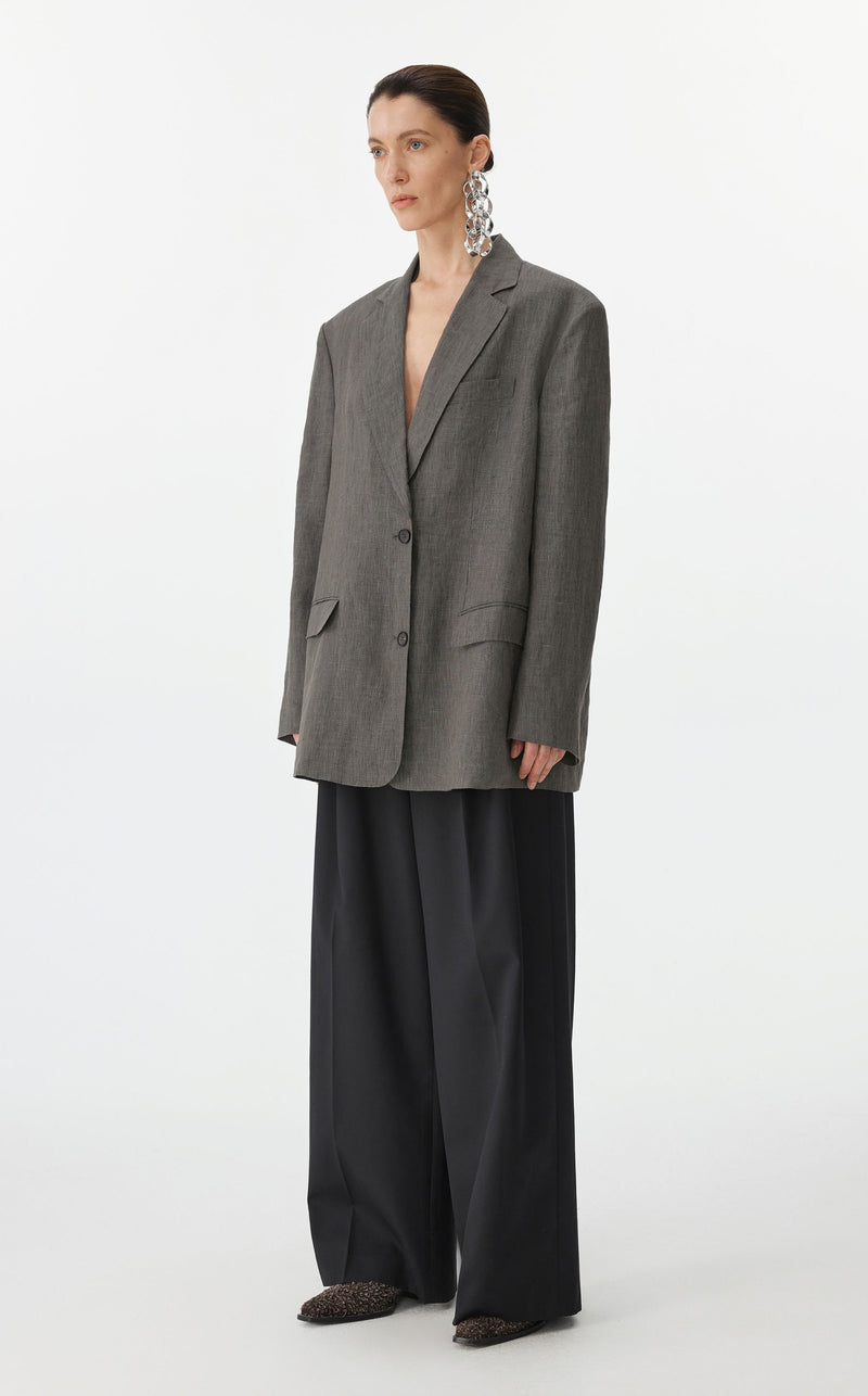 JNBY Leinen-Blazer mit 2 Knöpfen DARK GREY