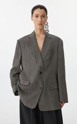 JNBY Leinen-Blazer mit 2 Knöpfen DARK GREY