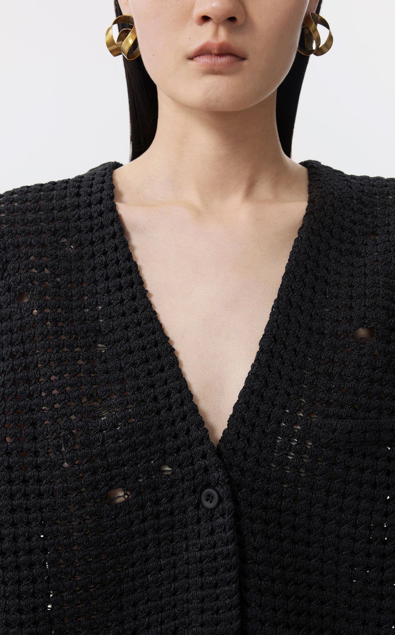 JNBY Elegante Häkel-Weste BLACK