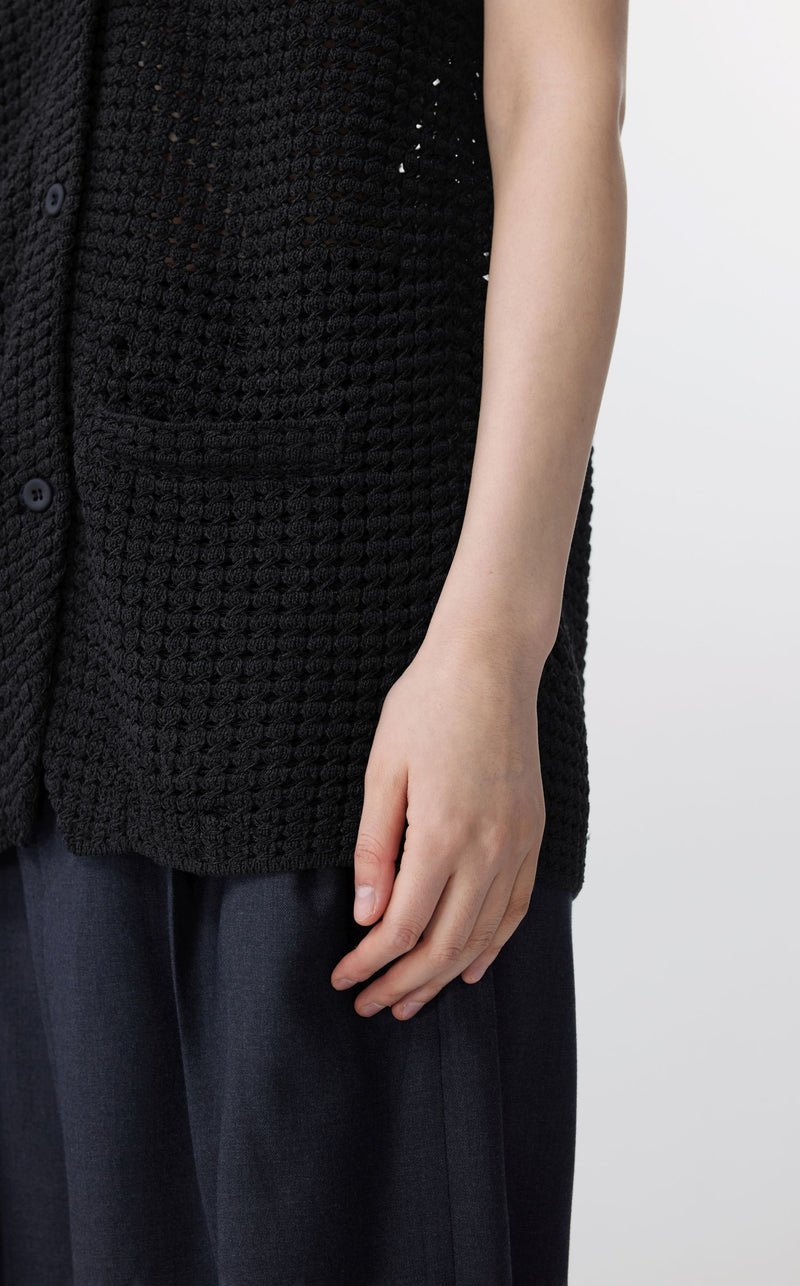 JNBY Elegante Häkel-Weste BLACK