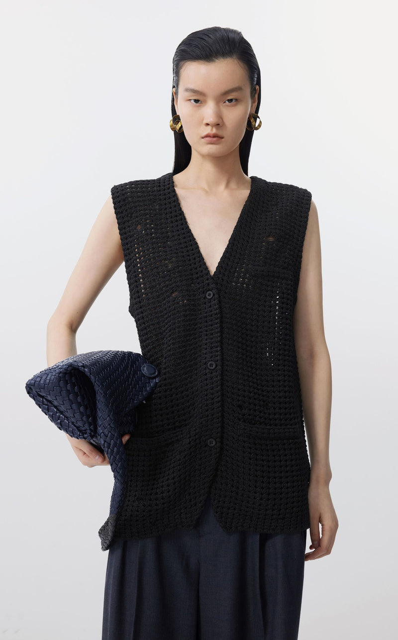 JNBY Elegante Häkel-Weste BLACK
