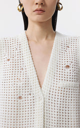 JNBY Elegante Häkel-Weste WHITE