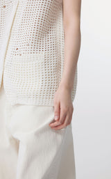JNBY Elegante Häkel-Weste WHITE