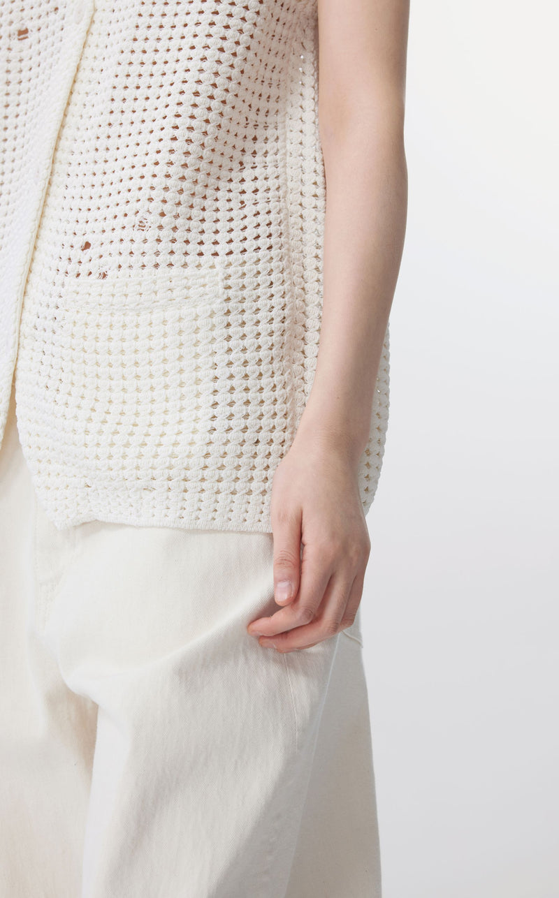 JNBY Elegante Häkel-Weste WHITE