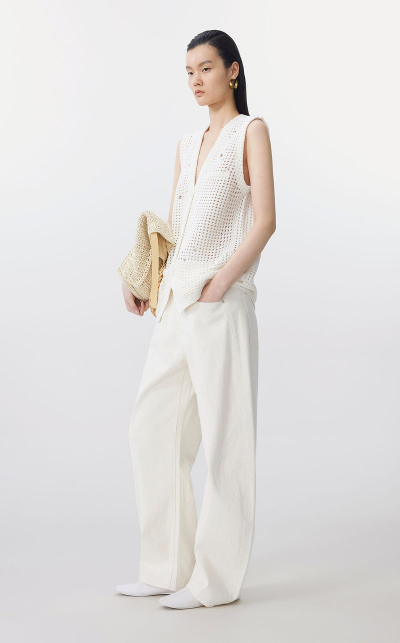 JNBY Elegante Häkel-Weste WHITE