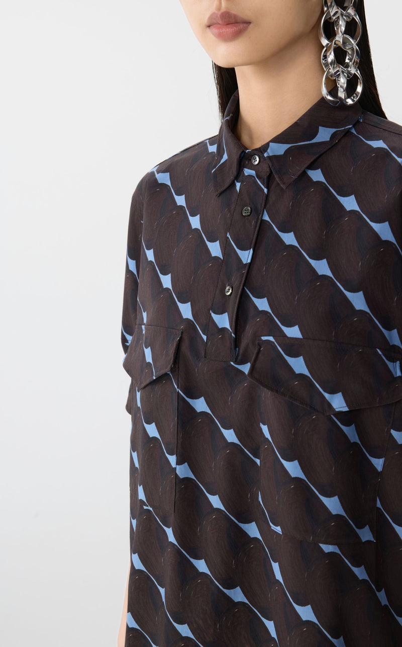 JNBY Kleid mit Eingriffstaschen DARK COFFEE