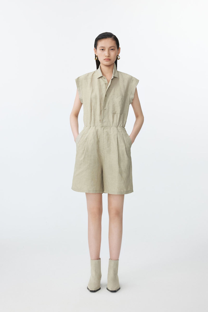 JNBY moderner Jumpsuit mit Eingriffstaschen KHAKI