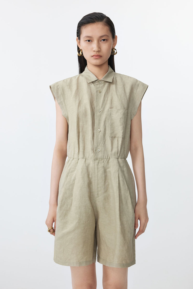 JNBY moderner Jumpsuit mit Eingriffstaschen KHAKI