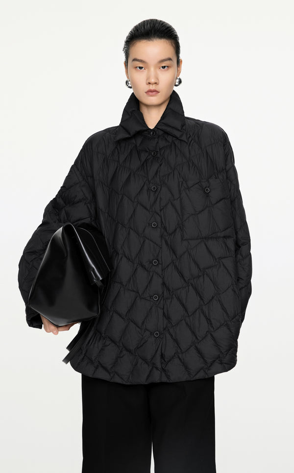 Damen Oversize Steppjacke mit Daunenfüllung – Leicht