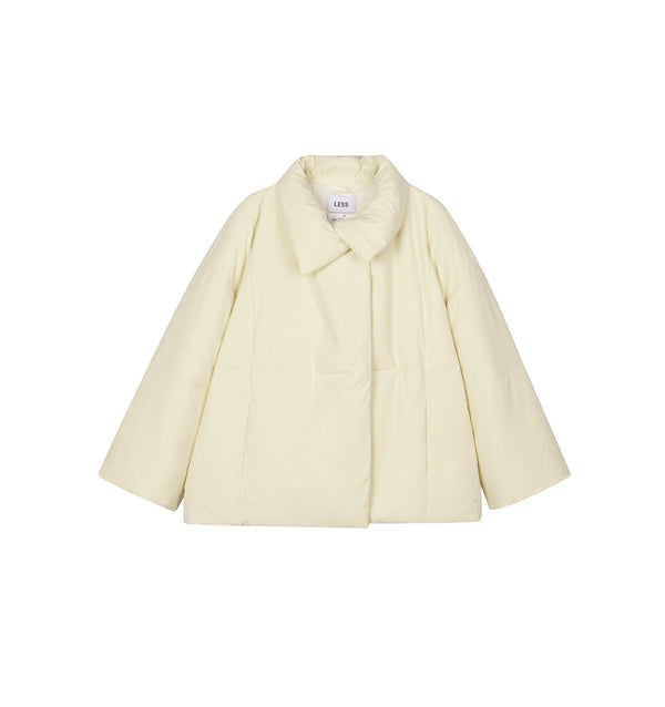 Damen Daunenjacke mit abstraktem Stehkragen Off White