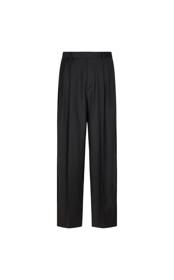 Damen Loose Hose mit Falten & Taschen Grau