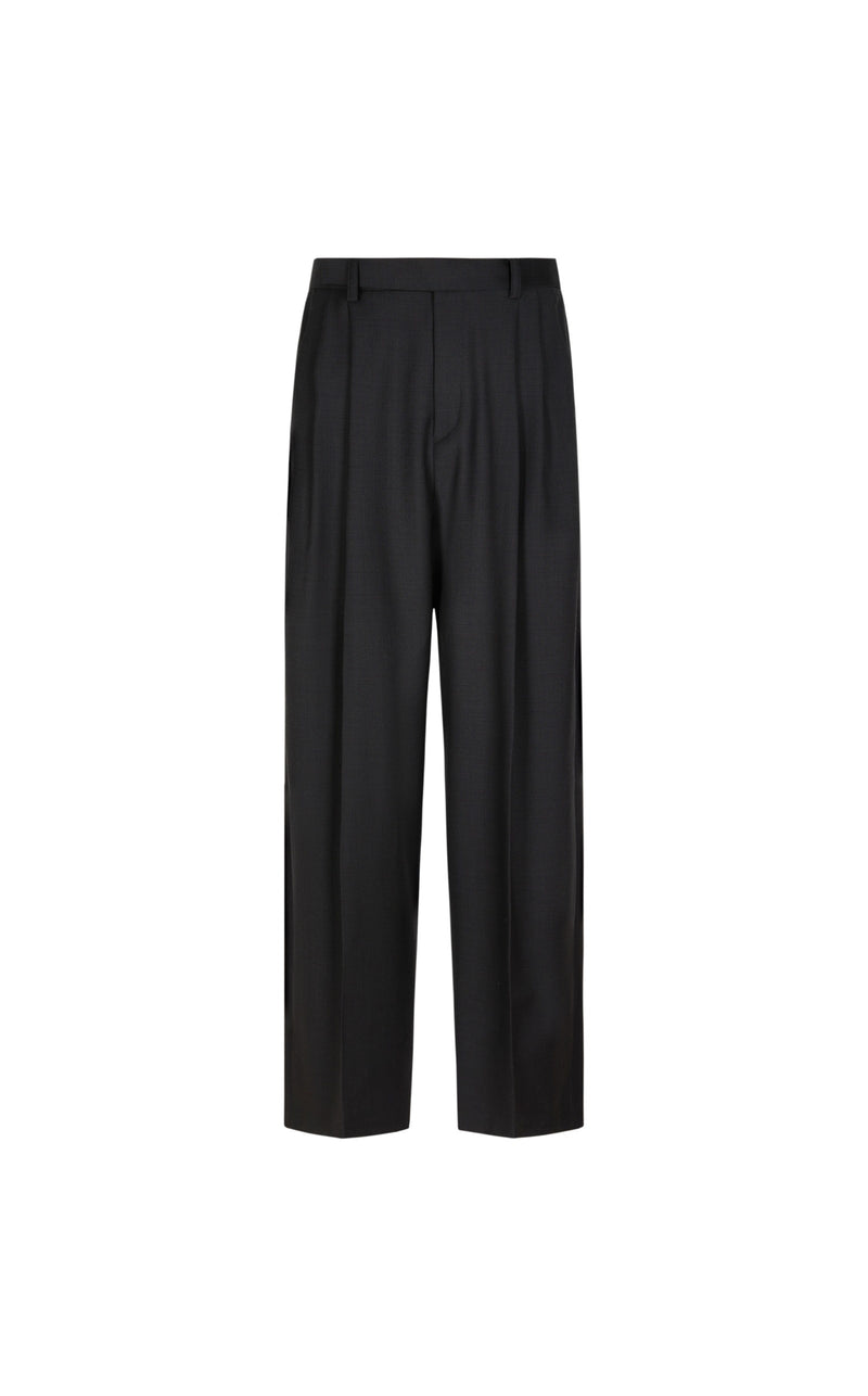 Damen Loose Hose mit Falten & Taschen Grau