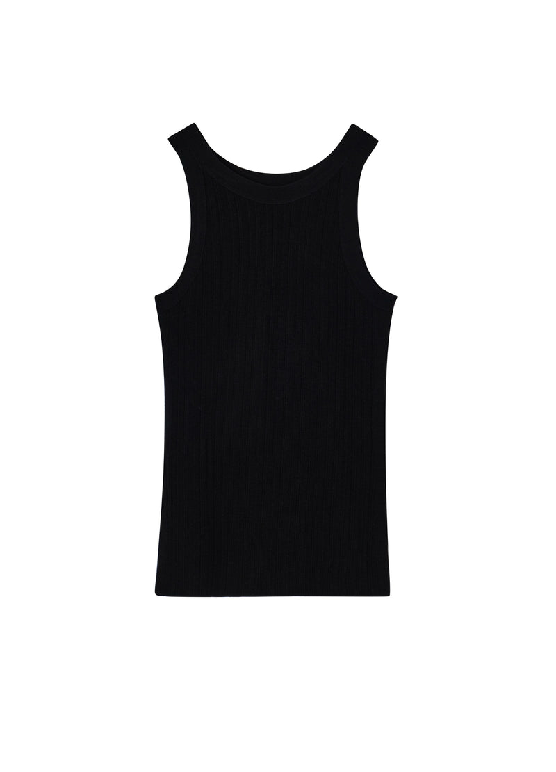 Damen Slim Stricktop mit edlem Kashmere Schwarz