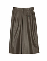 Damen weite 3/4 Hose mit seitlichem Reißverschluss Braun