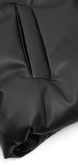 Damen Avantgarde Boxy Daunenjacke mit Leder Optik