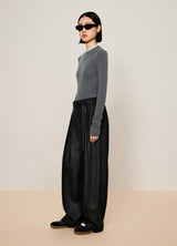 Damen Oversize Hose mit Band als Gürtel