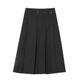 Damen A-Linien Rock mit vollständig öffnebarer Front Grau