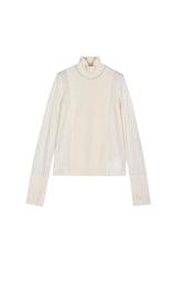 Damen Slim Pullover mit langen Ärmeln Off-White