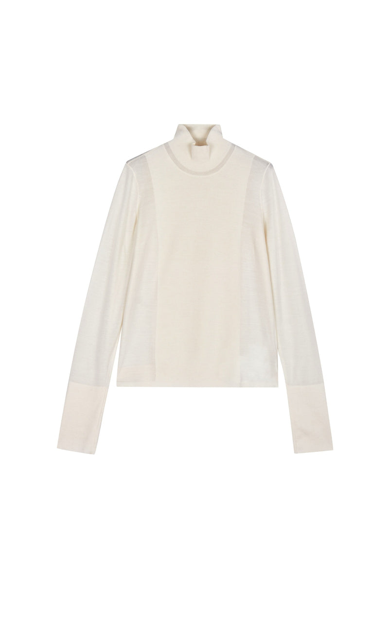 Damen Slim Pullover mit langen Ärmeln Off-White