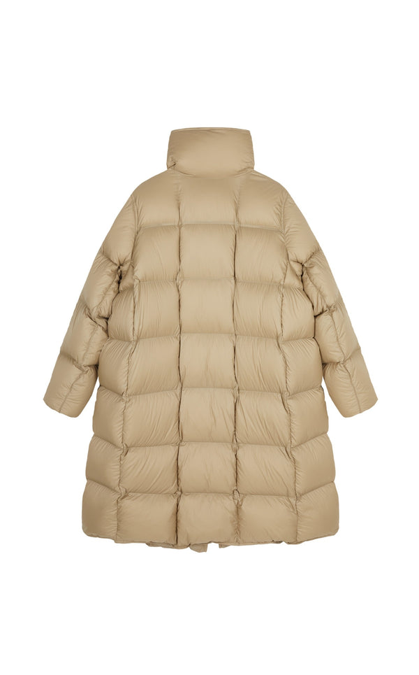 Damen Regular Daunenmantel mit hohem Stehkragen & Kachelsteppung