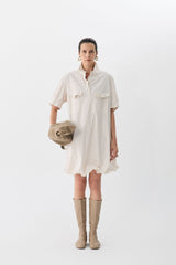 JNBY modernes Kleid mit einem ballonartigen Saum WHITE