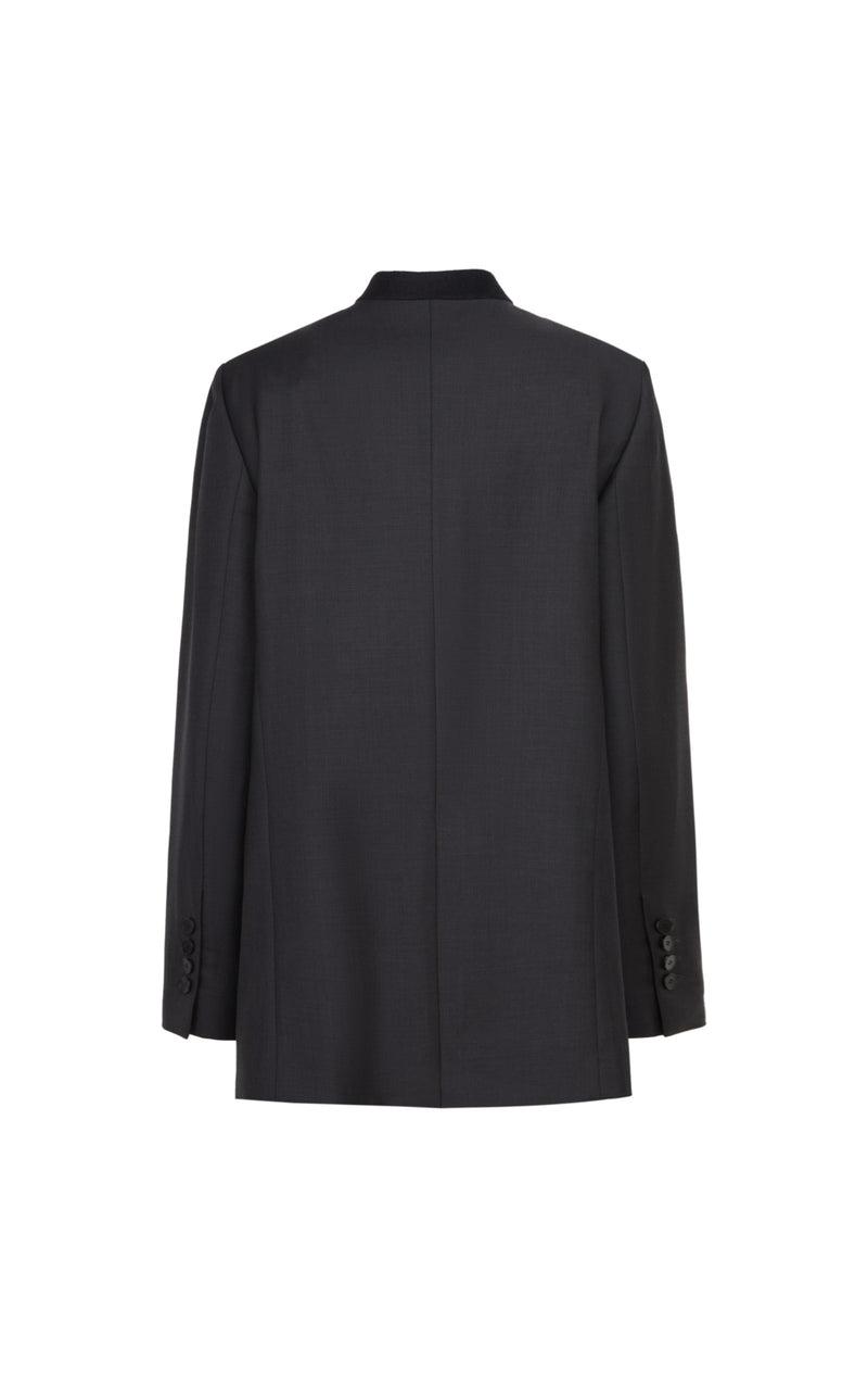 Damen Blazerjacke mit Pattentasche und Blouson Kragen