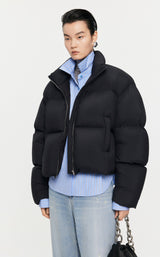 Damen Cropped Pufferjacke mit stylischem Flair