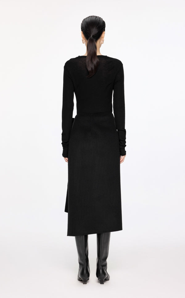 Damen Regular Rock mit Brosche und seitlichem Reißverschluss Schwarz