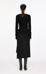 Damen Regular Rock mit Brosche und seitlichem Reißverschluss Schwarz JNBY