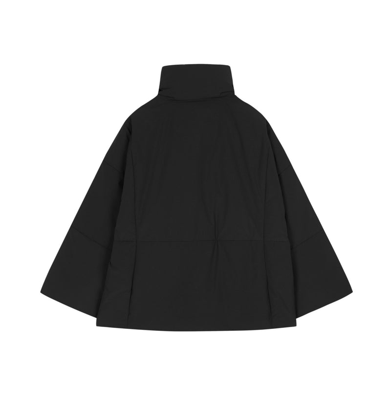 Damen Daunenjacke mit abstraktem Stehkragen Schwarz