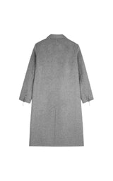Damen Oversized Wollmantel mit Reverse Kragen