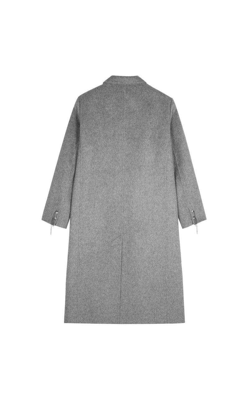 Damen Oversized Wollmantel mit Reverse Kragen