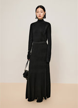 Damen Slim Sweater mit langen Ärmeln Schwarz