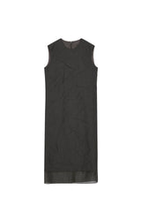 Damen Slim Kleid mit Knitteroptik Schwarz