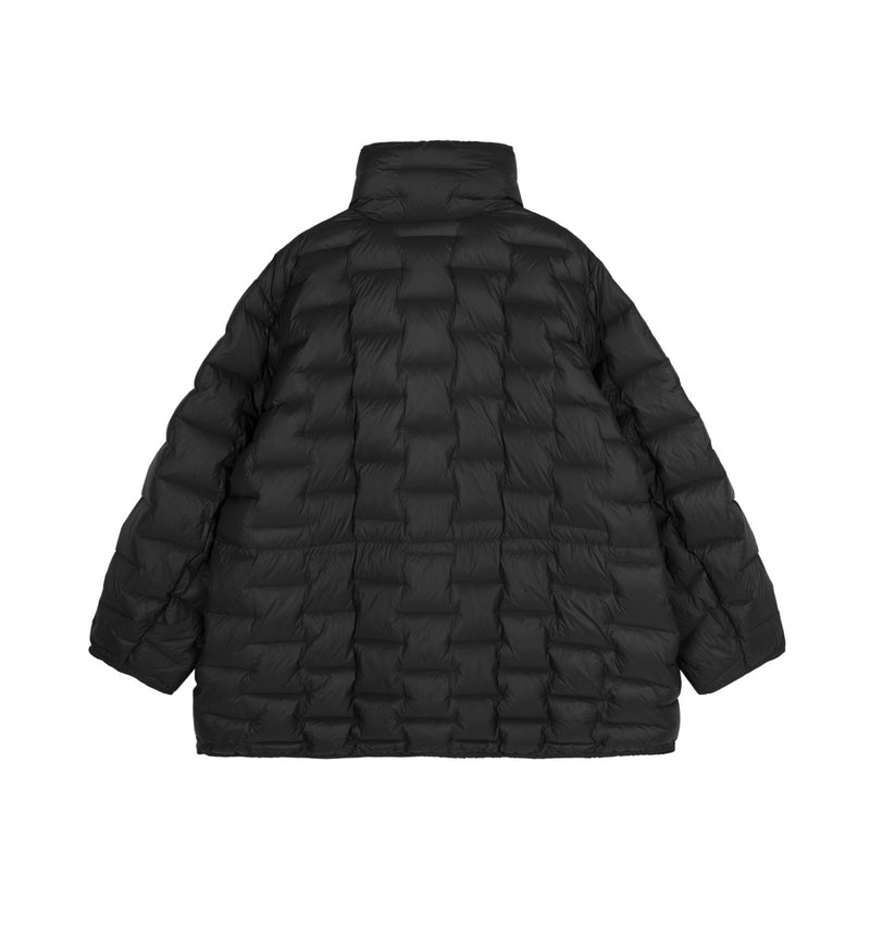 Damen Regular Daunenjacke mit versetzter Blocksteppung Schwarz