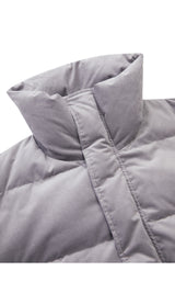 Damen Boxy Daunenjacke mit Knopfleiste & Zwei-Wege-Reißverschluss